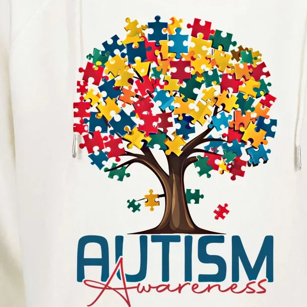 Tree Of Life Autism Awareness Month Funny Asd Supporter Gift Womens Funnel Neck Pullover Hood