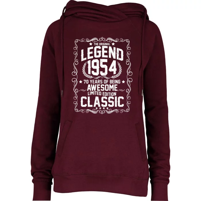 The Original Legend 1954 70th Birthday Womens Funnel Neck Pullover Hood