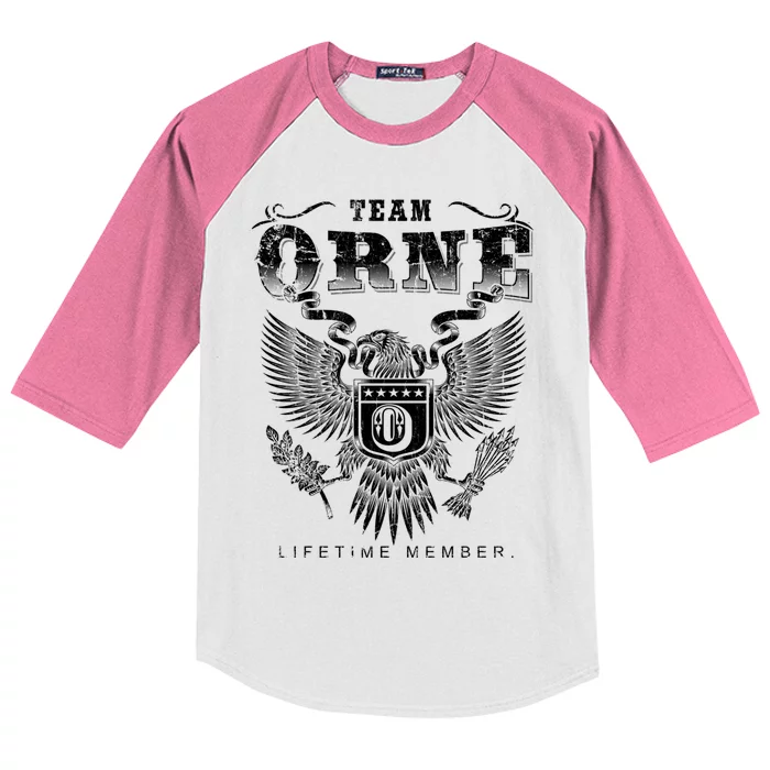 Team Orne Lifetime Member Orne Name Great Gift Kids Colorblock Raglan Jersey