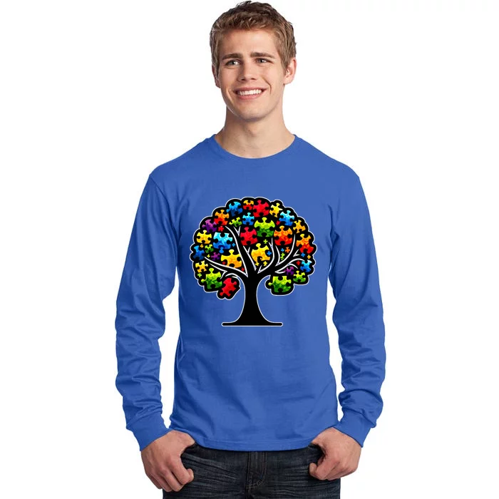 Tree Of Life Autism Awareness Month Funny Asd Supporter Gift Tall Long Sleeve T-Shirt