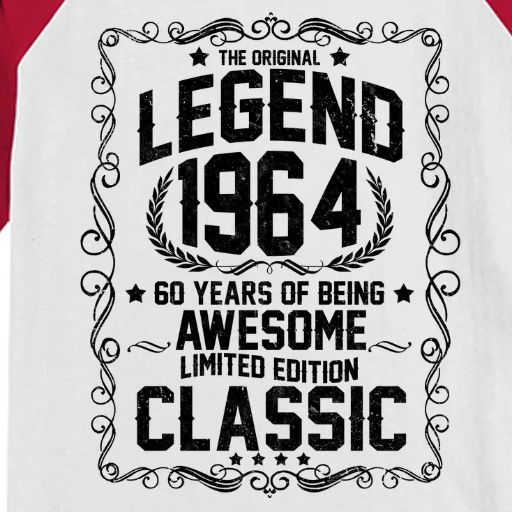 The Original Legend 1964 60th Birthday Kids Colorblock Raglan Jersey