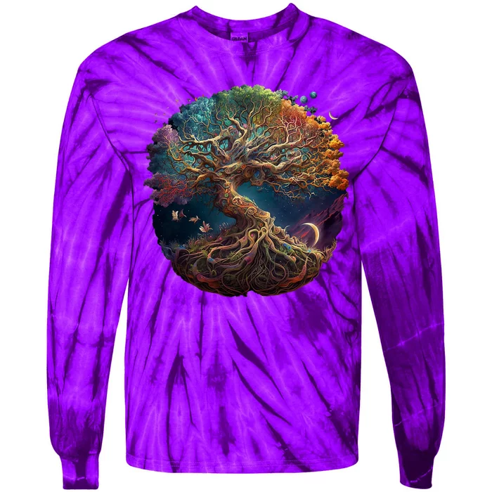 Tree Of Life Gift The Tree Of Life Meditation Tie-Dye Long Sleeve Shirt