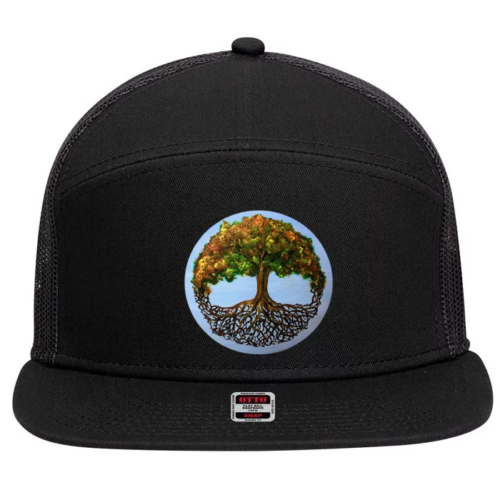 Tree Of Life Painting 7 Panel Mesh Trucker Snapback Hat