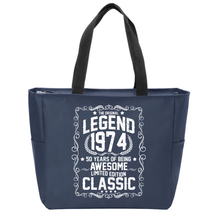 The Original Legend 1974 50th Birthday Zip Tote Bag