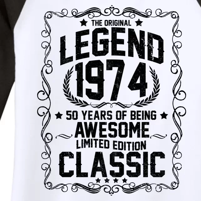 The Original Legend 1974 50th Birthday Women's Tri-Blend 3/4-Sleeve Raglan Shirt