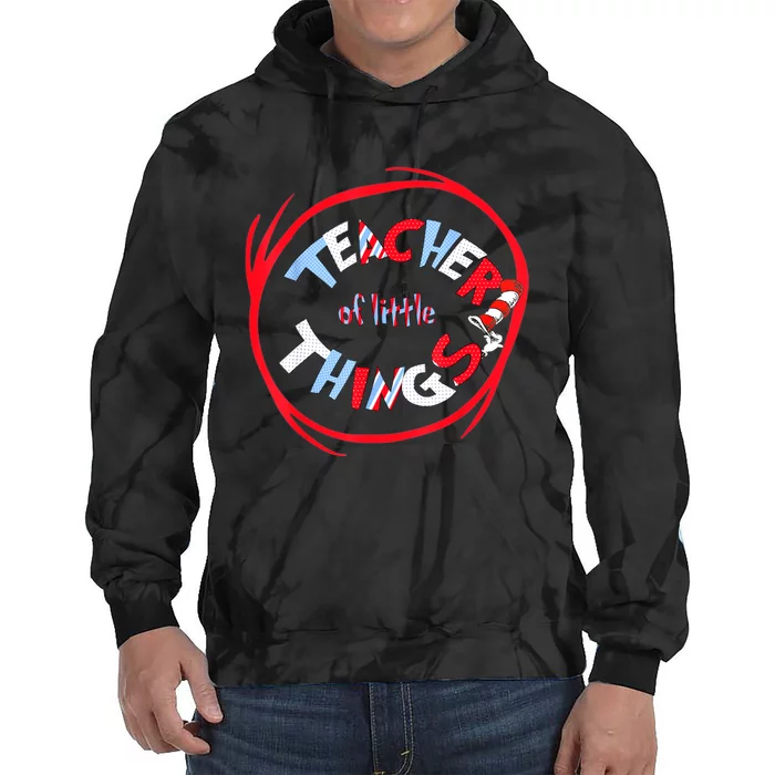 Teacher Of Little Things Gift For Teacher Cat In Hat Tie Dye Hoodie