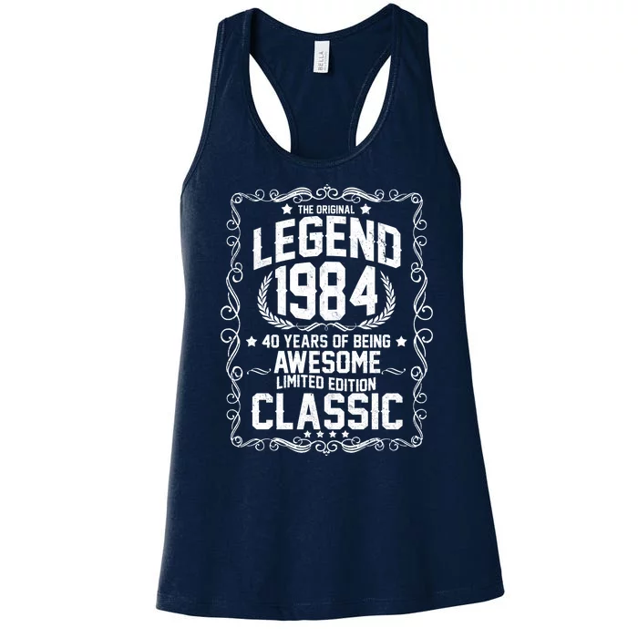 The Original Legend 1984 40th Birthday Women's Racerback Tank