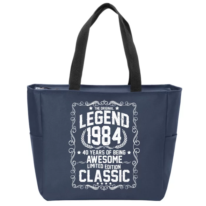 The Original Legend 1984 40th Birthday Zip Tote Bag