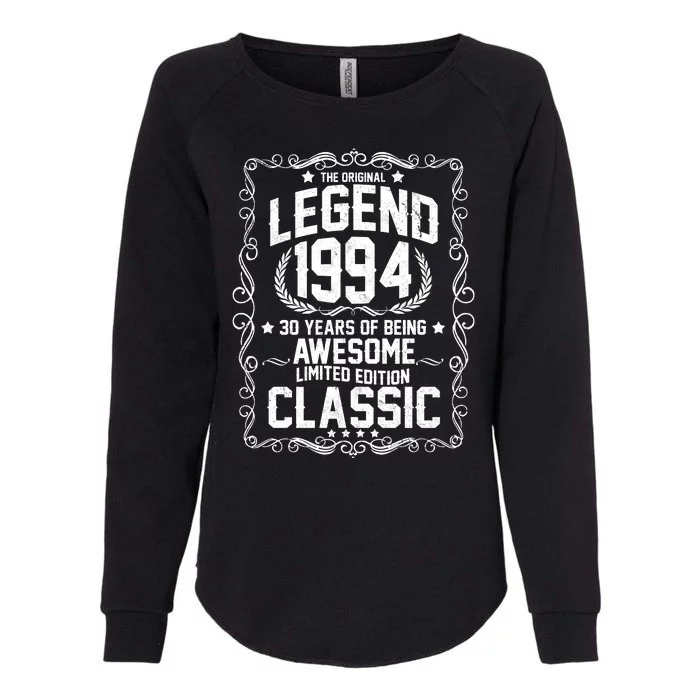 The Original Legend 1994 30th Birthday Womens California Wash Sweatshirt