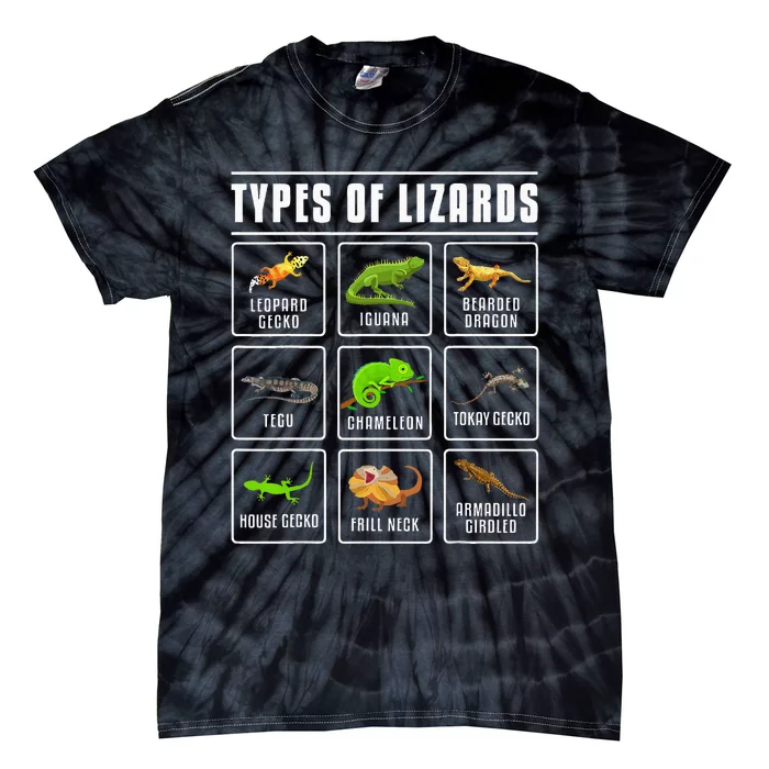 Types of Lizards Lizard Reptiles Tie-Dye T-Shirt