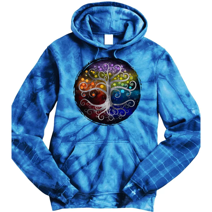 Tree Of Life Silver Swirl Tie Dye Hoodie