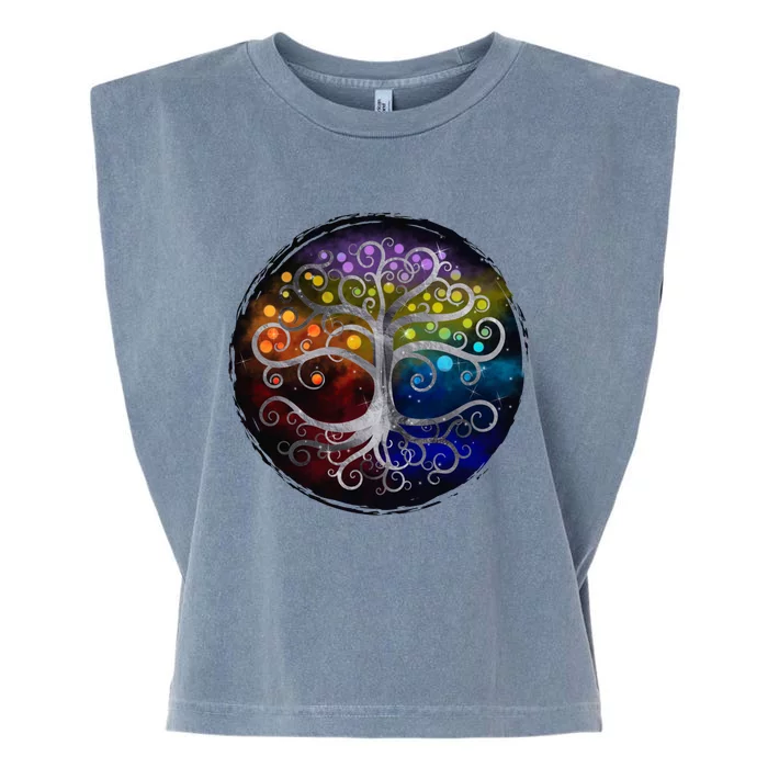 Tree Of Life Silver Swirl Garment-Dyed Women's Muscle Tee