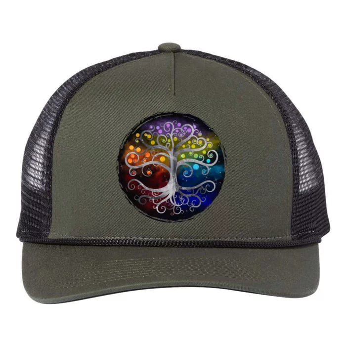 Tree Of Life Silver Swirl Retro Rope Trucker Hat Cap