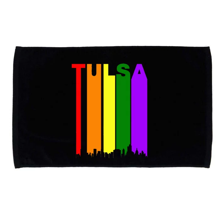 Tulsa Oklahoma Lgbtq Gay P.R.I.D.E Rainbow Skyline Microfiber Hand Towel