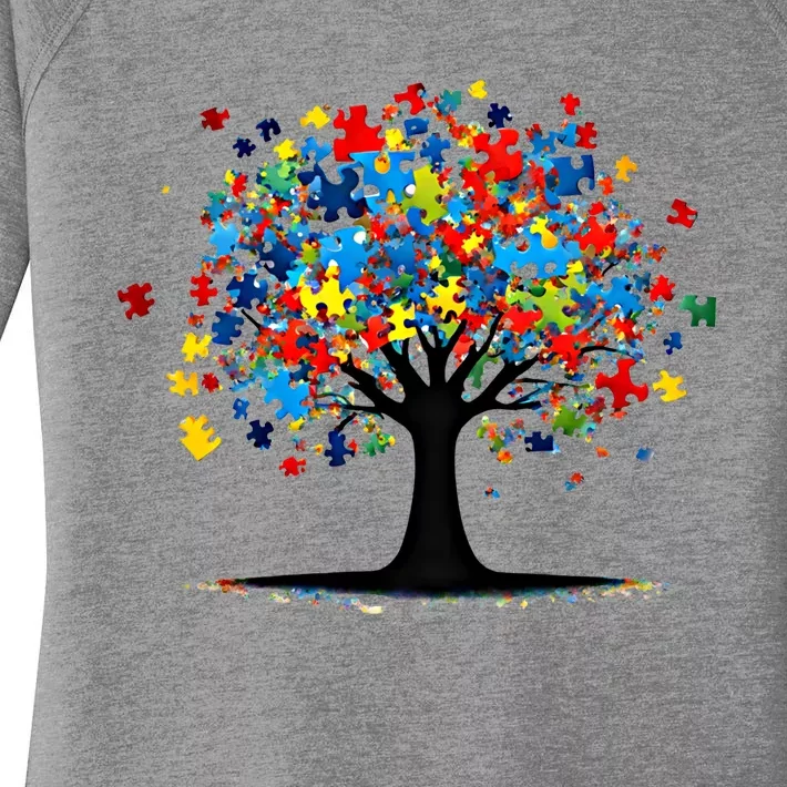 Tree Of Life Autism Awareness Day Autistic Gift Women's Perfect Tri Tunic Long Sleeve Shirt