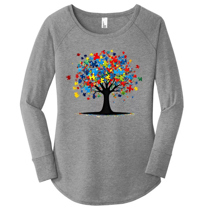 Tree Of Life Autism Awareness Day Autistic Gift Women's Perfect Tri Tunic Long Sleeve Shirt