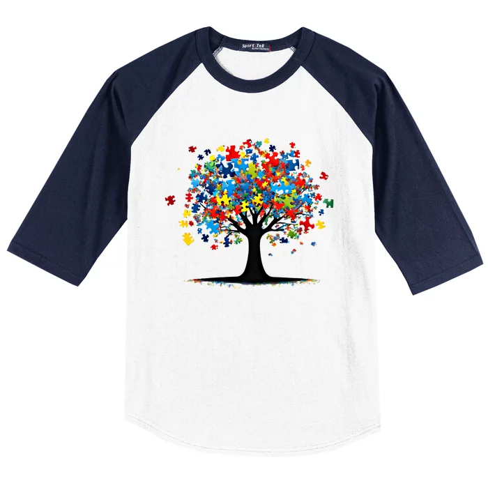 Tree Of Life Autism Awareness Day Autistic Gift Baseball Sleeve Shirt