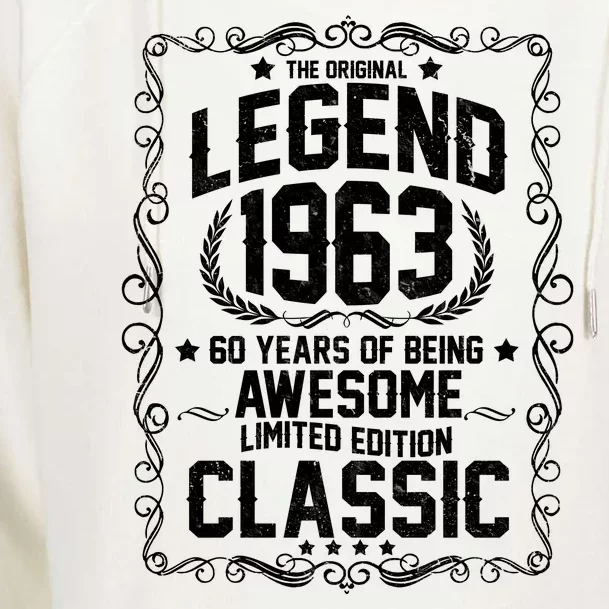 The Original Legend 1963 60th Birthday Womens Funnel Neck Pullover Hood