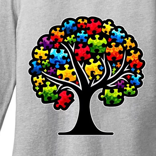 Tree Of Life Autism Awareness Month Funny Asd Supporter Gift Womens CVC Long Sleeve Shirt