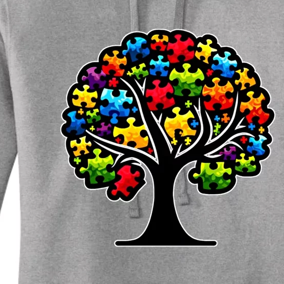 Tree Of Life Autism Awareness Month Funny Asd Supporter Gift Women's Pullover Hoodie