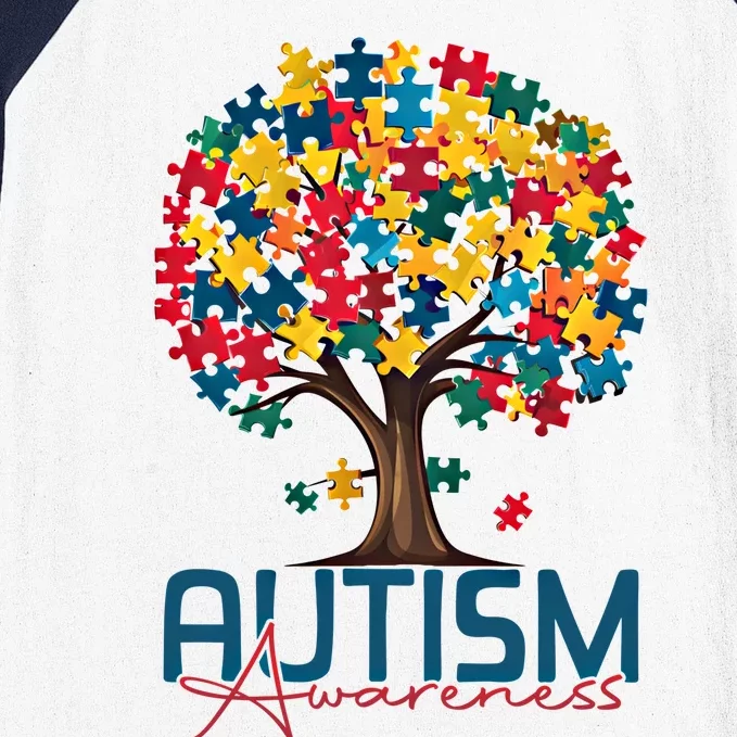 Tree Of Life Autism Awareness Month Funny Asd Supporter Gift Baseball Sleeve Shirt