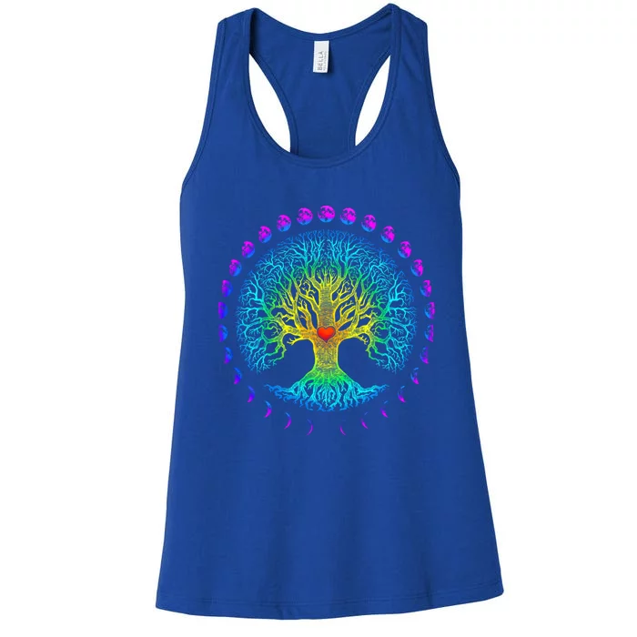 Tree Of Life Phases Of The Moon Gift Women's Racerback Tank