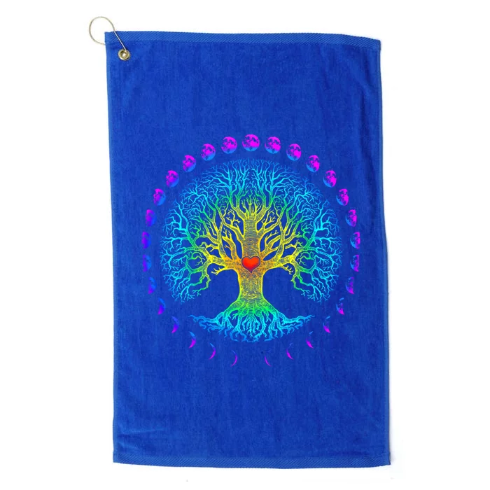 Tree Of Life Phases Of The Moon Gift Platinum Collection Golf Towel