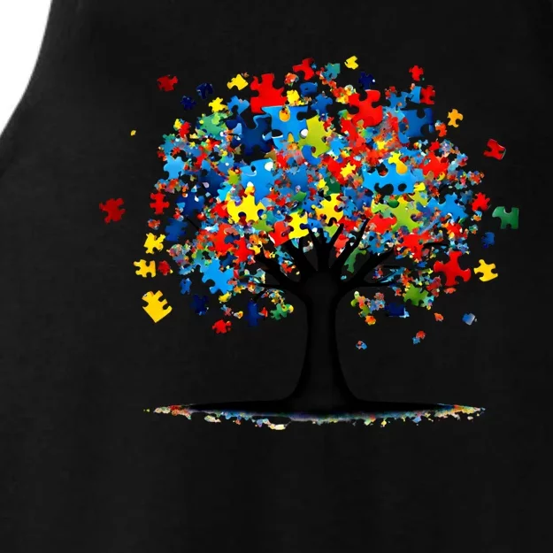 Tree Of Life Autism Awareness Day Autistic Gift Ladies Tri-Blend Wicking Tank