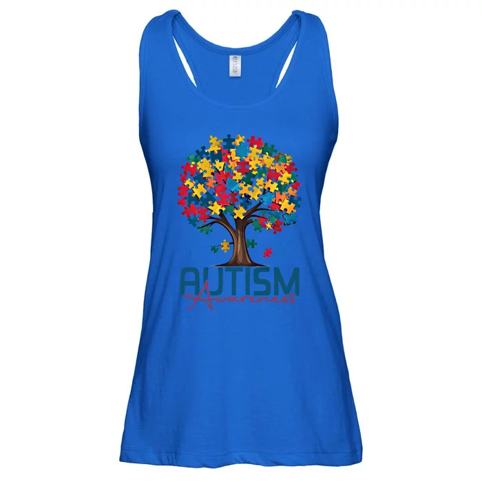 Tree Of Life Autism Awareness Month Funny Asd Supporter Gift Ladies Essential Flowy Tank