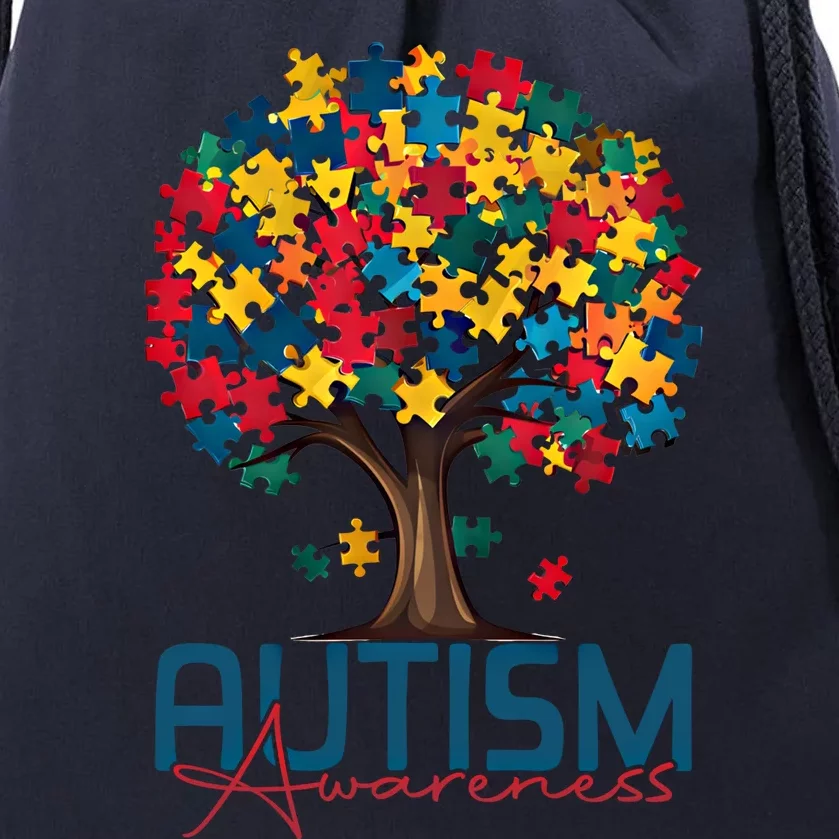 Tree Of Life Autism Awareness Month Funny Asd Supporter Gift Drawstring Bag