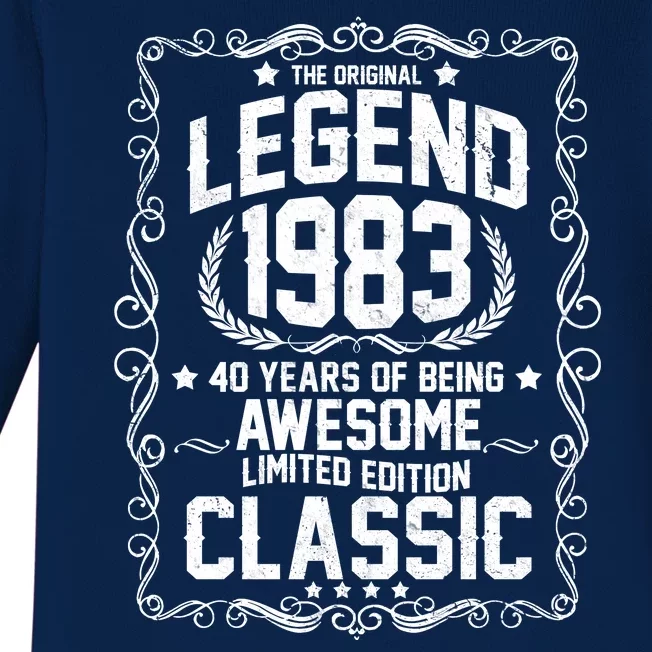 The Original Legend 1983 40th Birthday Baby Long Sleeve Bodysuit