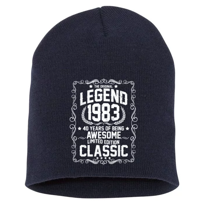 The Original Legend 1983 40th Birthday Short Acrylic Beanie