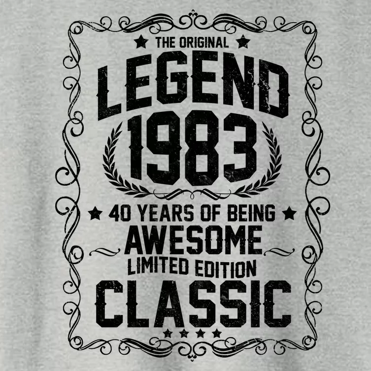 The Original Legend 1983 40th Birthday Women's Crop Top Tee