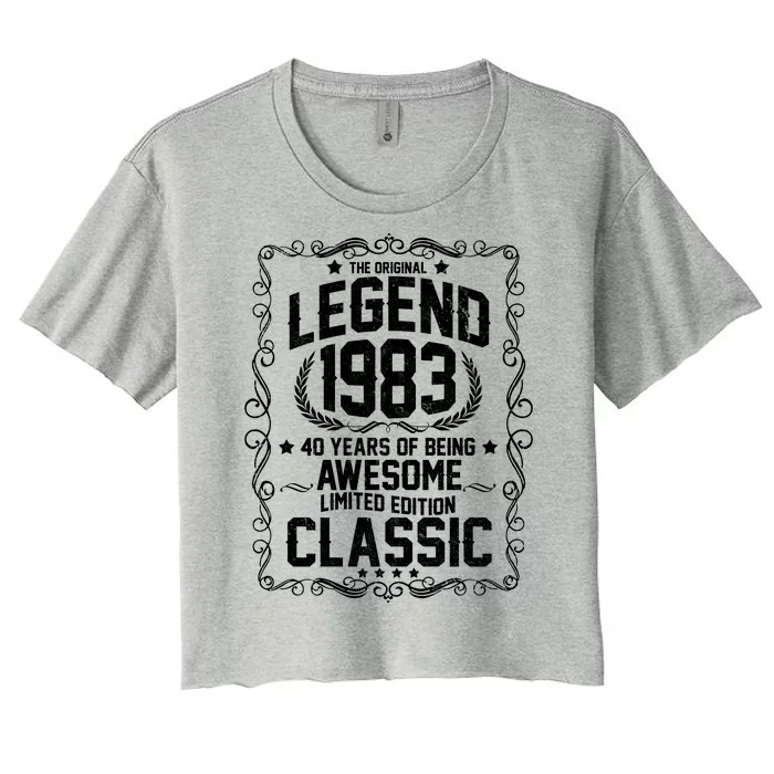 The Original Legend 1983 40th Birthday Women's Crop Top Tee