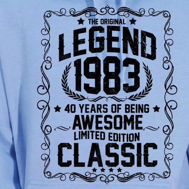 The Original Legend 1983 40th Birthday Unisex Surf Hoodie