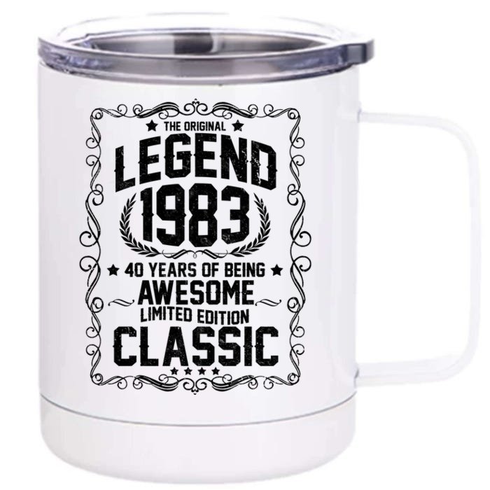 The Original Legend 1983 40th Birthday Front & Back 12oz Stainless Steel Tumbler Cup