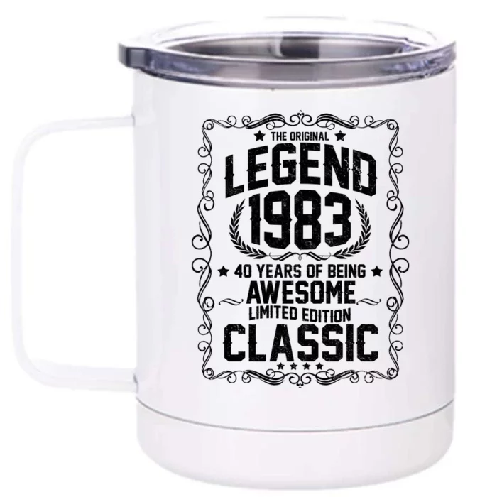 The Original Legend 1983 40th Birthday Front & Back 12oz Stainless Steel Tumbler Cup