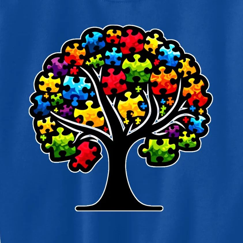 Tree Of Life Autism Awareness Month Funny Asd Supporter Gift Kids Sweatshirt