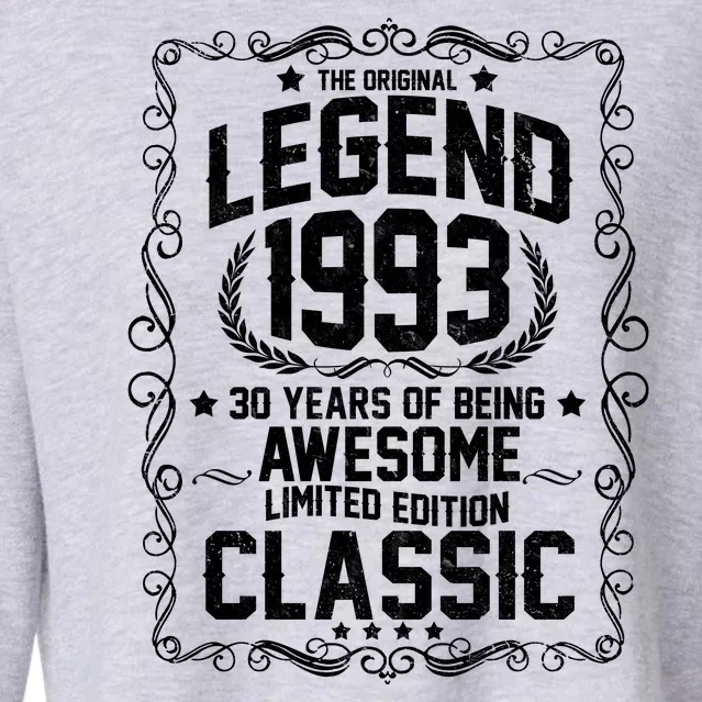 The Original Legend 1993 30th Birthday Cropped Pullover Crew