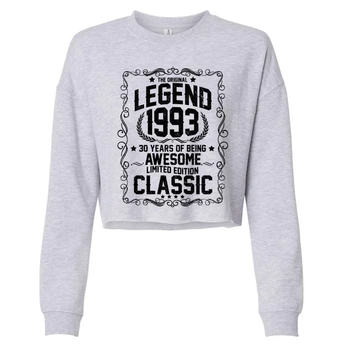 The Original Legend 1993 30th Birthday Cropped Pullover Crew