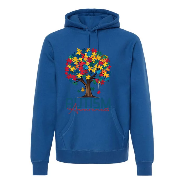 Tree Of Life Autism Awareness Month Funny Asd Supporter Gift Premium Hoodie