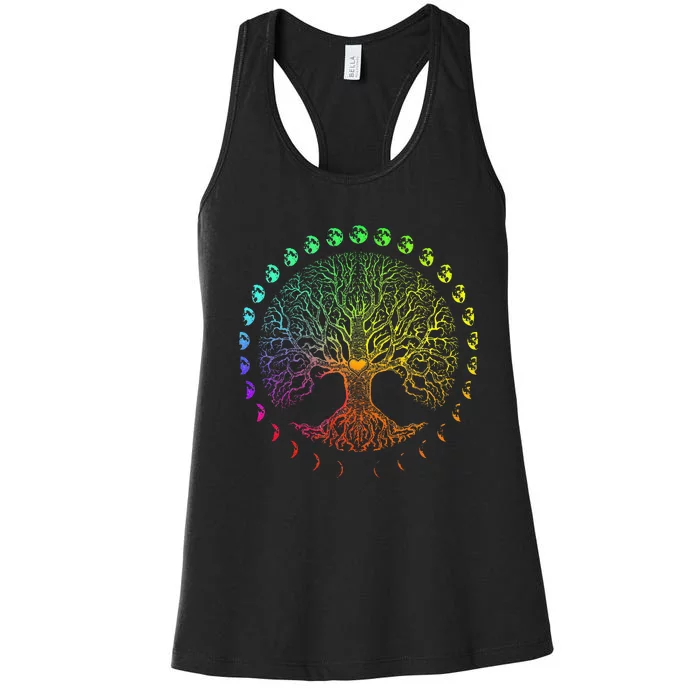 Tree Of Life Phases Of The Moon Gift Women's Racerback Tank