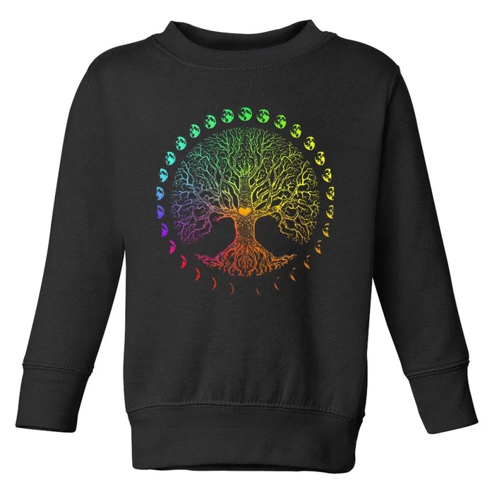 Tree Of Life Phases Of The Moon Gift Toddler Sweatshirt