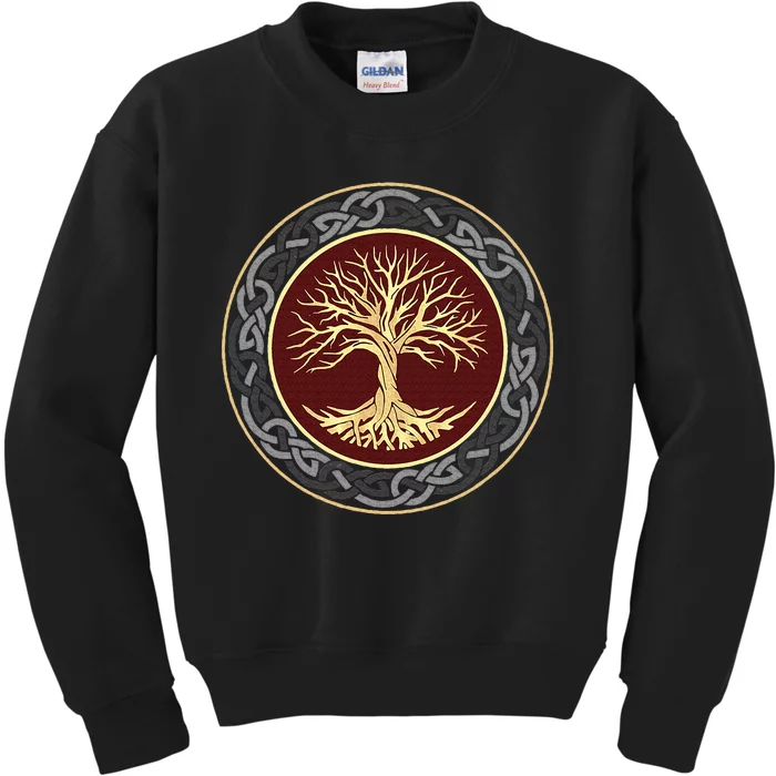 Tree Of Life Viking Celtic Tree Of Life Nordic Design Kids Sweatshirt