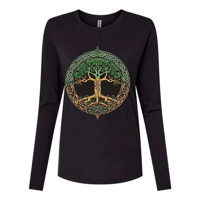 Tree Of Life Yggdrasil Womens Cotton Relaxed Long Sleeve T-Shirt