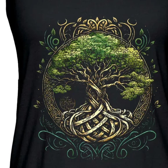 Tree Of Life Viking Midgard Thor Walhalla Ladies Essential Flowy Tank