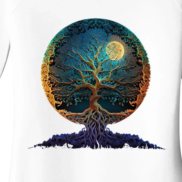 Tree Of Life Yoga Zen Namaste Meditation Women's Perfect Tri Tunic Long Sleeve Shirt