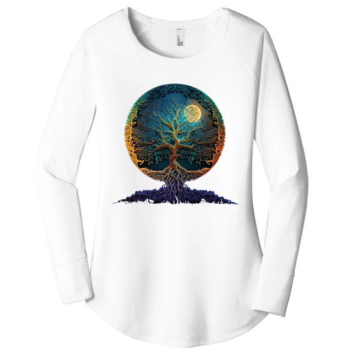 Tree Of Life Yoga Zen Namaste Meditation Women's Perfect Tri Tunic Long Sleeve Shirt