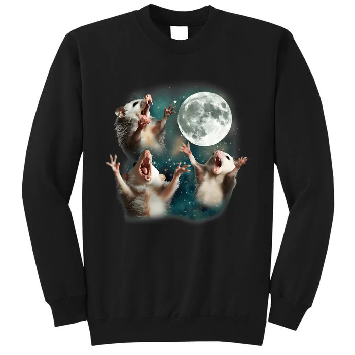 Three Opposum Moon 3 Possum Dead Moon Weird Cursed Meme Sweatshirt