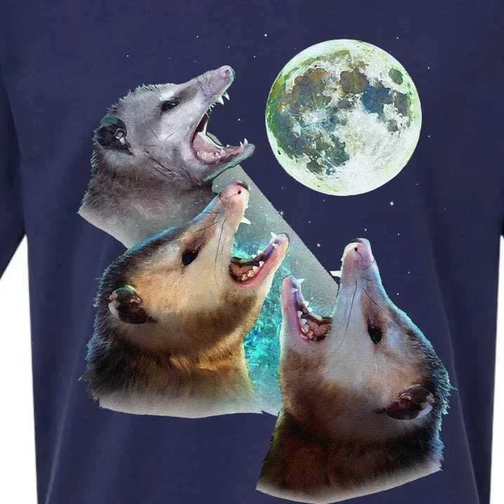 Three Opposum Moon With 3 Possums And Dead Moon Costume Sueded Cloud Jersey T-Shirt